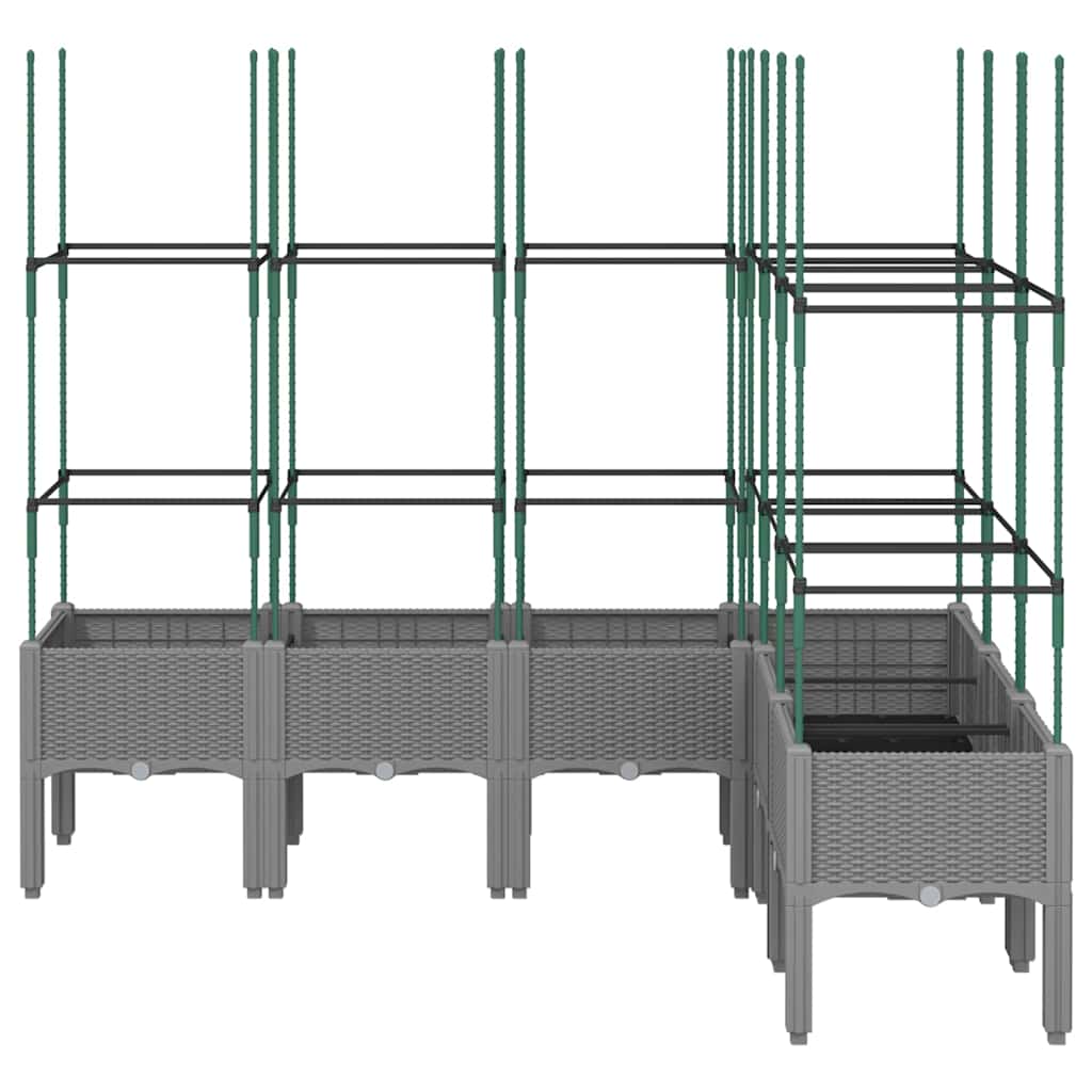 Vidaxx jardinière avec treillis 160x120x142,5 cm polypropylène gris clair