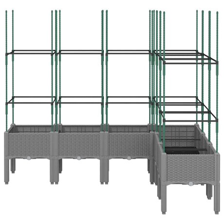 Vidaxx jardinière avec treillis 160x120x142,5 cm polypropylène gris clair