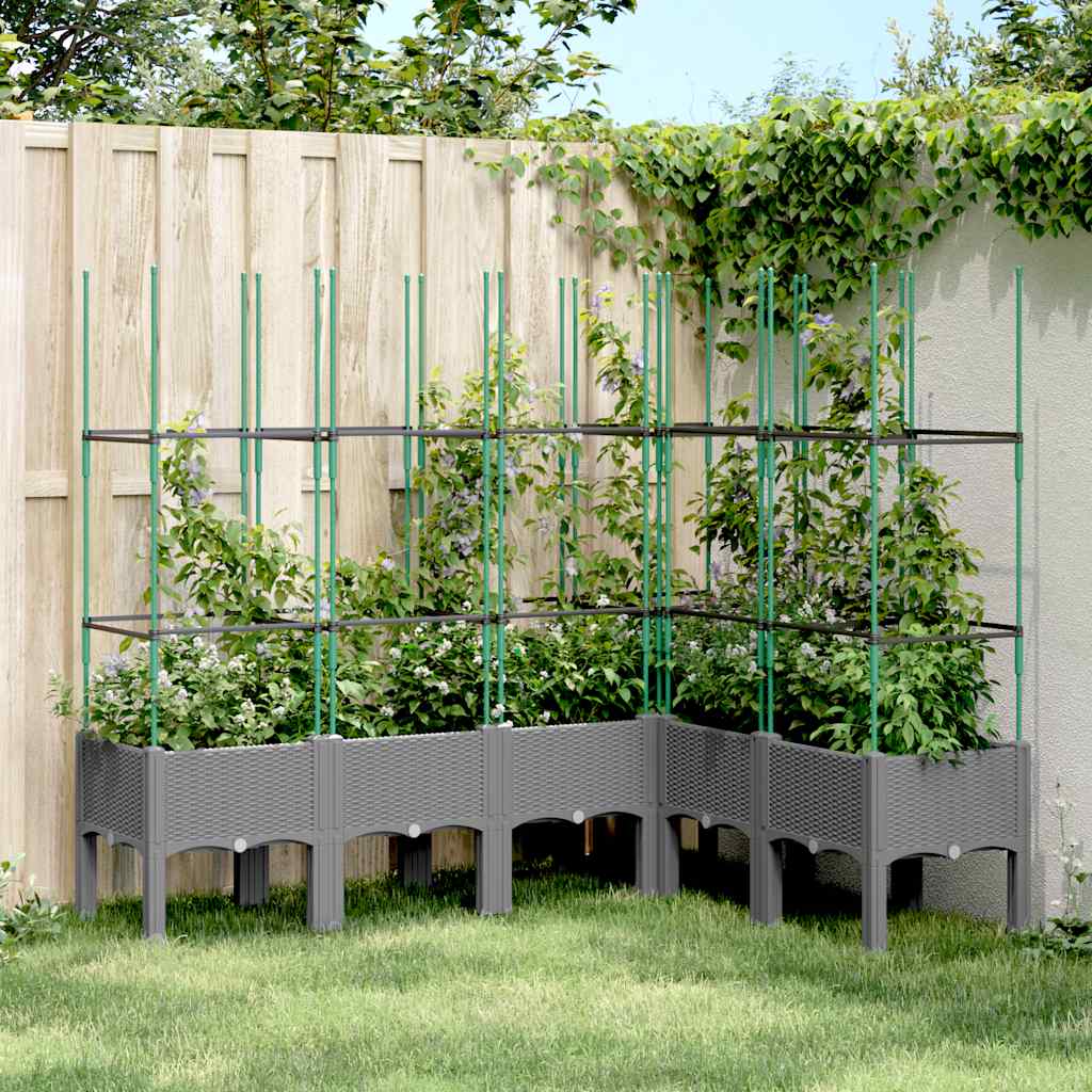 Vidaxx jardinière avec treillis 160x120x142,5 cm polypropylène gris clair