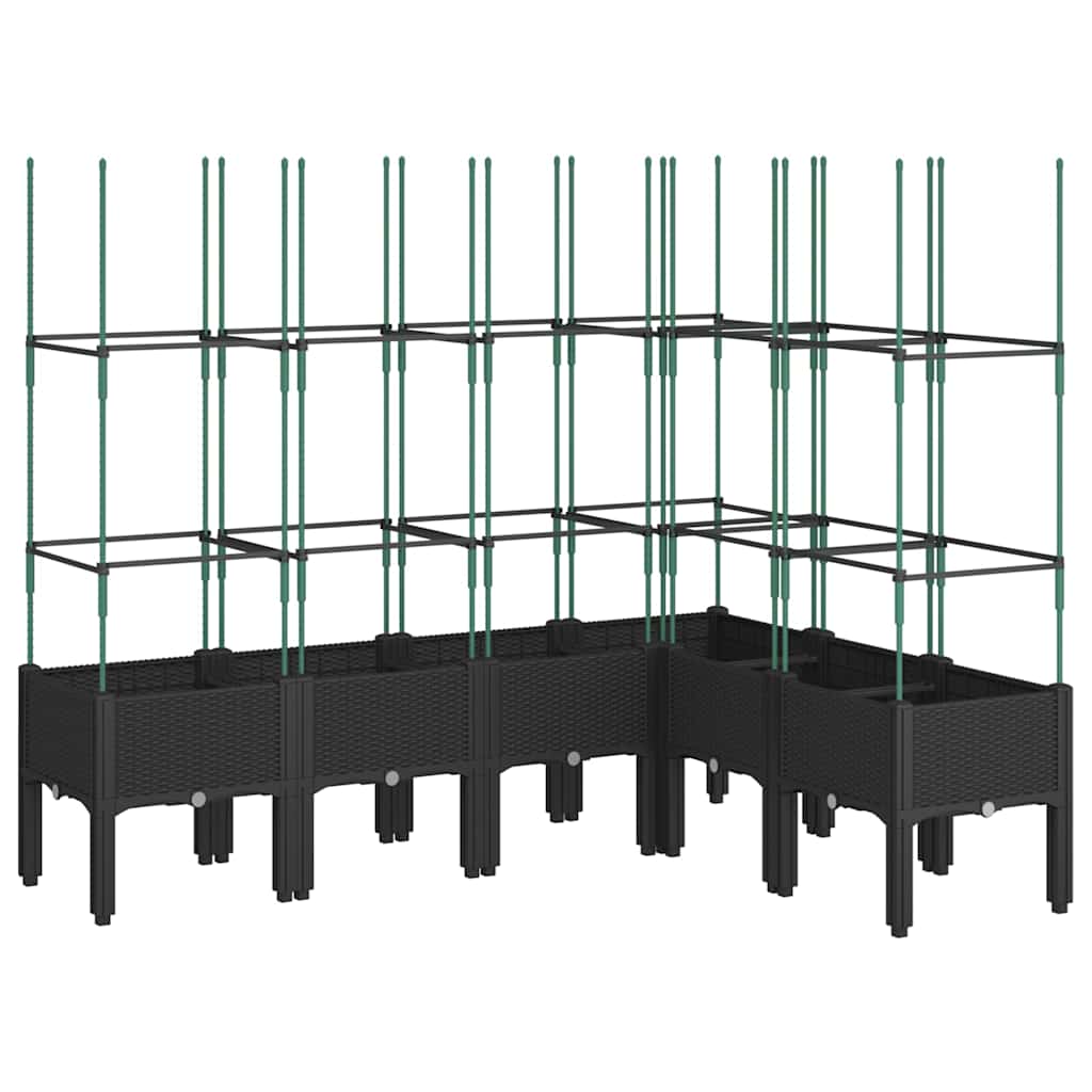 Vidaxx jardinière avec treillis 160x120x142,5 cm polypropylène noir