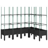 Vidaxx jardinière avec treillis 160x120x142,5 cm polypropylène noir