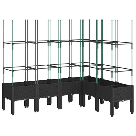 Vidaxx jardinière avec treillis 160x120x142,5 cm polypropylène noir