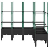 Vidaxx jardinière avec treillis 160x120x142,5 cm polypropylène noir