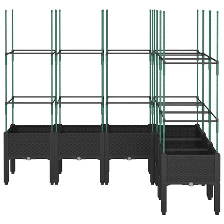 Vidaxx jardinière avec treillis 160x120x142,5 cm polypropylène noir