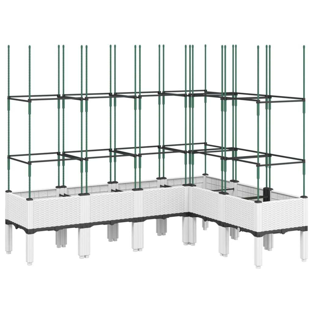 VidaXL Planter with Latwerk 160x120x142.5 cm Polypropene white