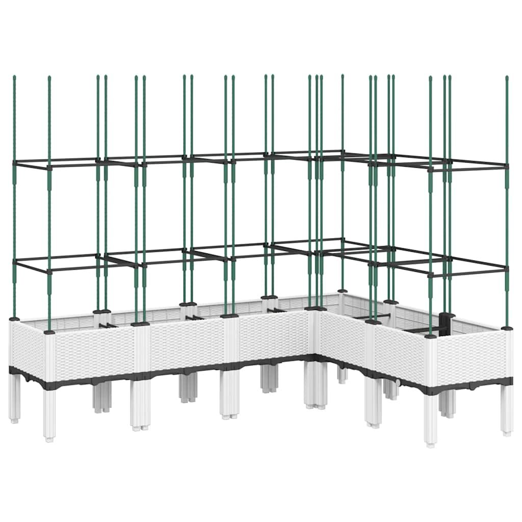 Vidaxx jardinière avec treillis 160x120x142,5 cm polypropylène blanc