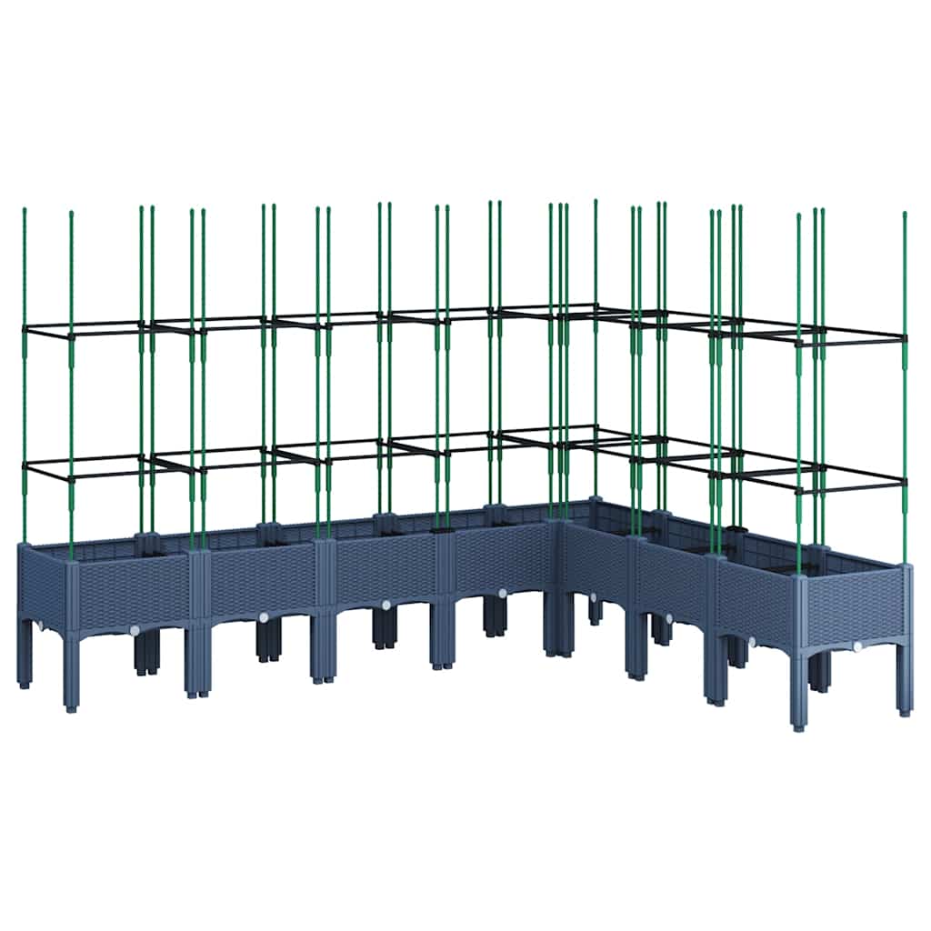 Vidaxx jardinière avec treillis 200x160x142,5 cm polypropylène gris