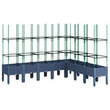 Vidaxx jardinière avec treillis 200x160x142,5 cm polypropylène gris