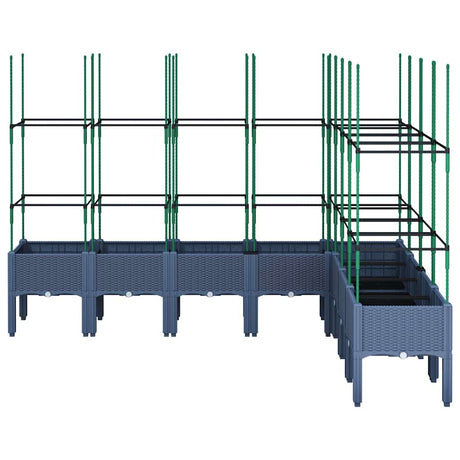 Vidaxx jardinière avec treillis 200x160x142,5 cm polypropylène gris
