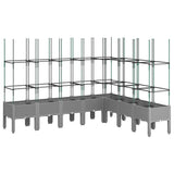 Vidaxx jardinière avec treillis 200x160x142,5 cm polypropylène gris clair