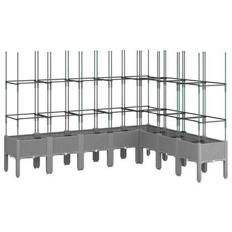 Vidaxx jardinière avec treillis 200x160x142,5 cm polypropylène gris clair