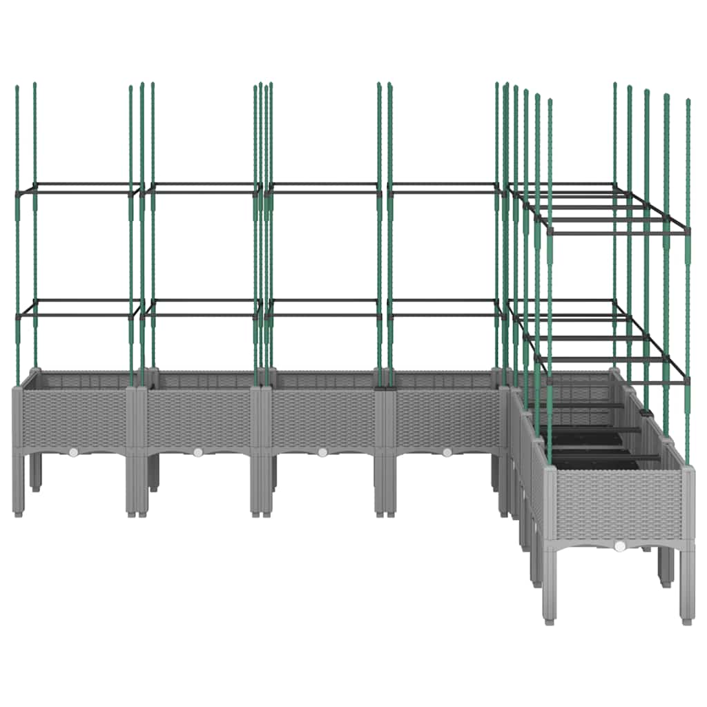 Vidaxx jardinière avec treillis 200x160x142,5 cm polypropylène gris clair