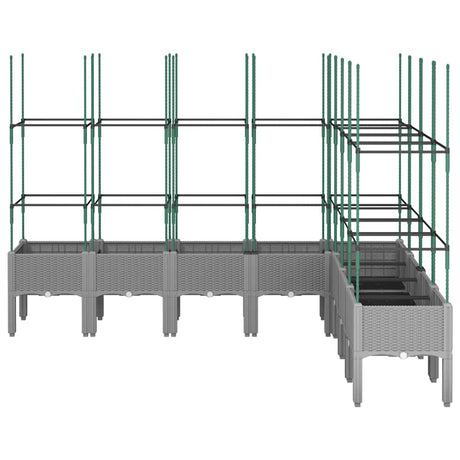 Vidaxx jardinière avec treillis 200x160x142,5 cm polypropylène gris clair