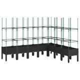 Vidaxx jardinière avec treillis 200x160x142,5 cm polypropylène noir