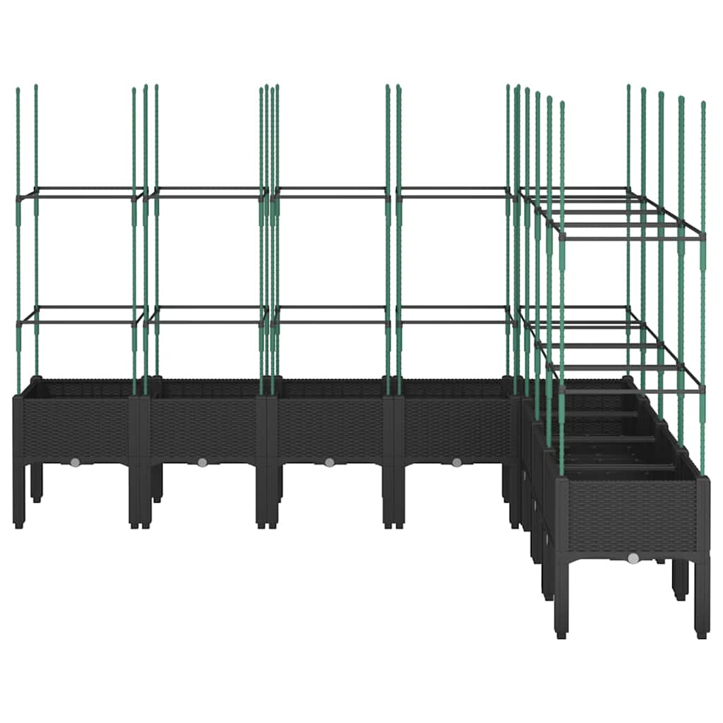 Vidaxx jardinière avec treillis 200x160x142,5 cm polypropylène noir