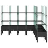 Vidaxx jardinière avec treillis 200x160x142,5 cm polypropylène noir