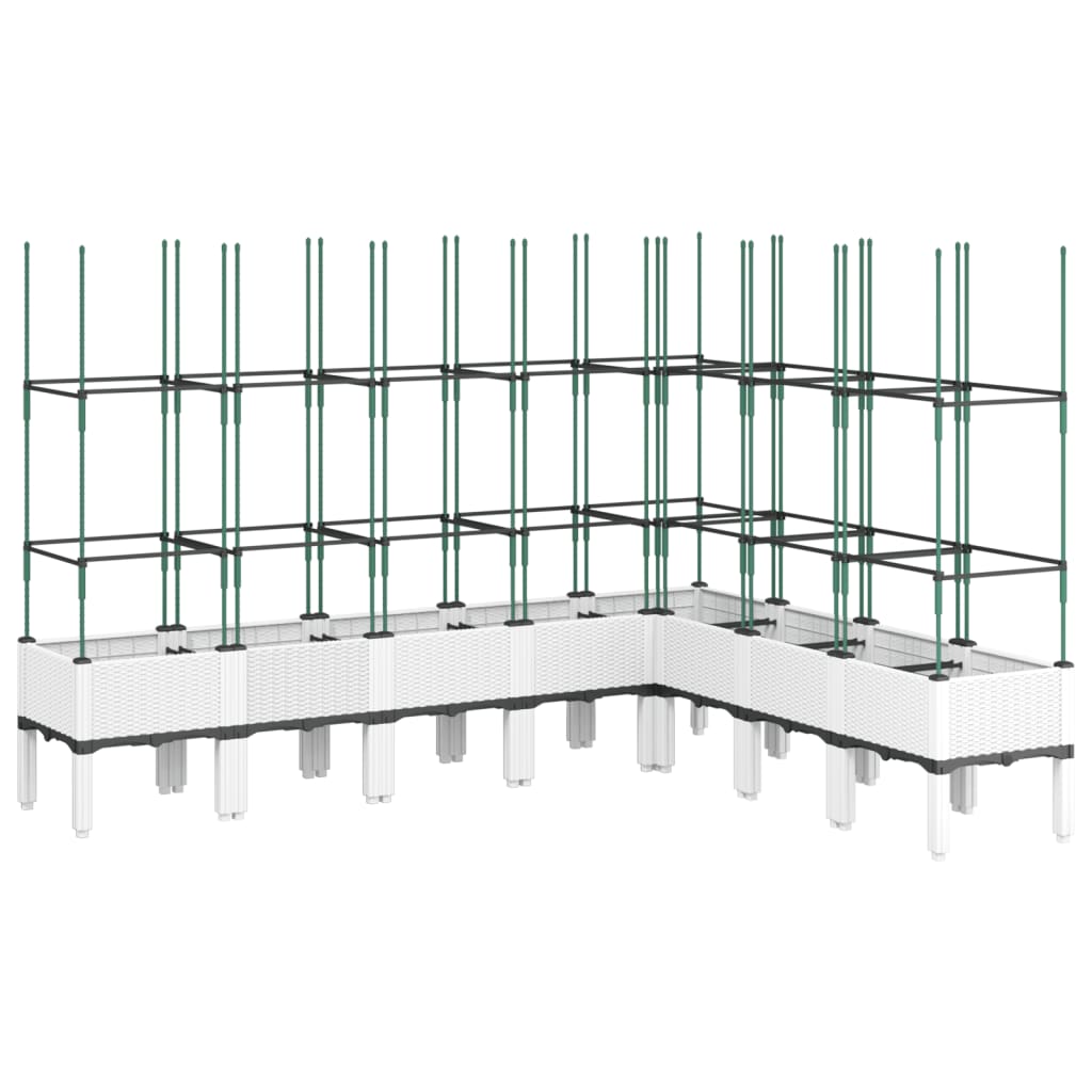 VIDAXL -Pflanzer mit Latwerk 200x160x142.5 cm Polypropen weiß