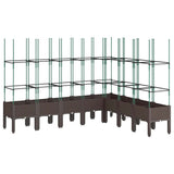 Vidaxx jardinière avec treillis 200x160x142,5 cm polypropylène marron