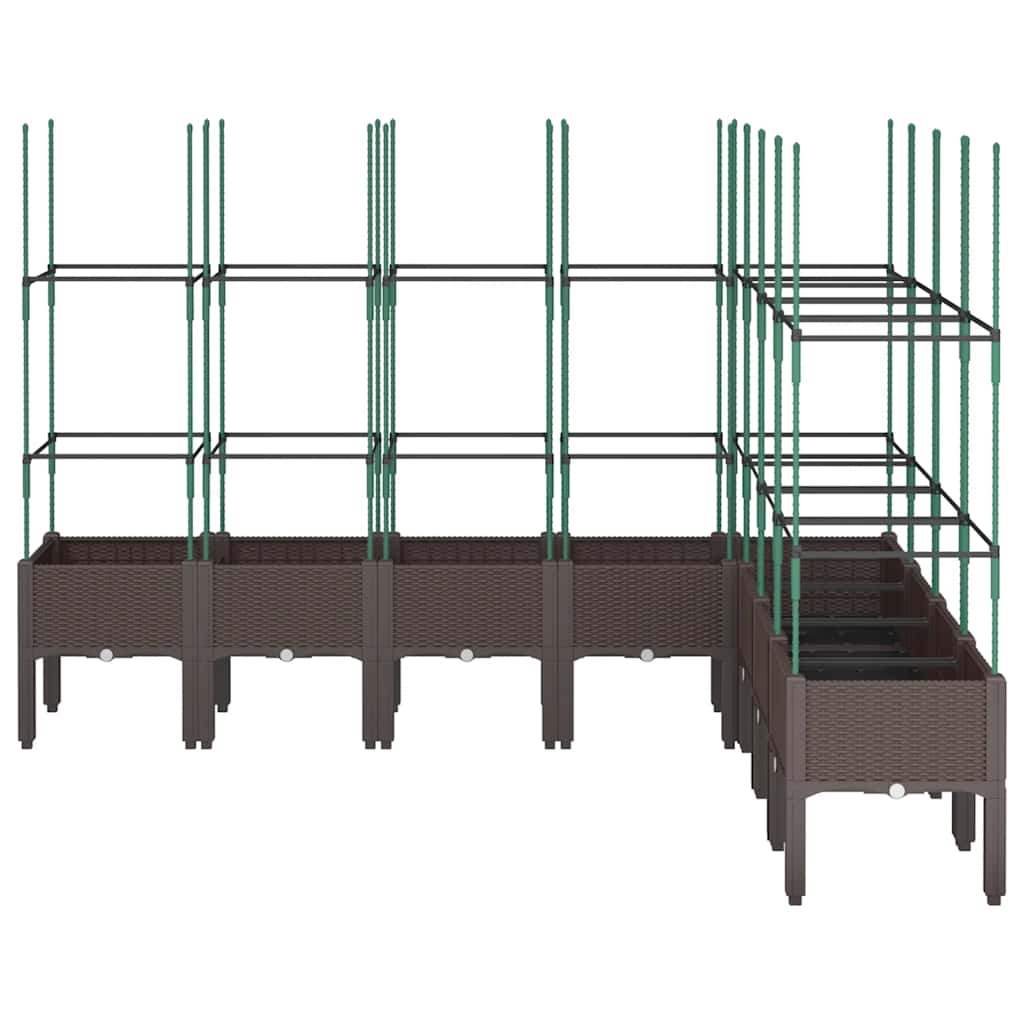 Vidaxx jardinière avec treillis 200x160x142,5 cm polypropylène marron
