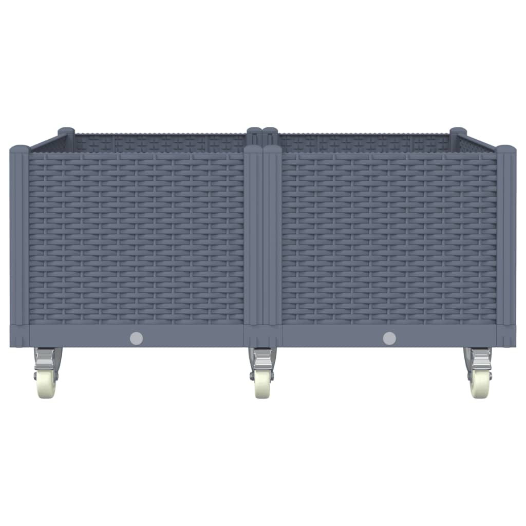 Vidaxx jardinière à roulettes 100x80x54 cm polypropylène gris