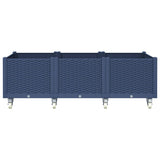 VidaXL Jardinière à roulettes 150x80x54 cm polypropylène gris