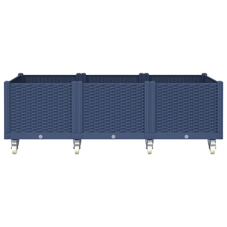 VidaXL Jardinière à roulettes 150x80x54 cm polypropylène gris