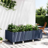 VidaXL Jardinière à roulettes 150x80x54 cm polypropylène gris