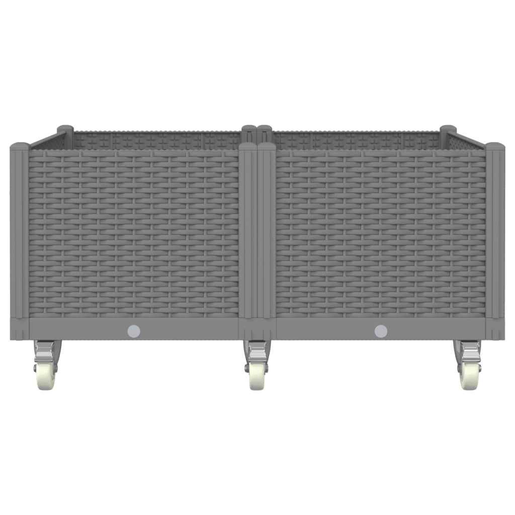Vidaxx jardinière à roulettes 100x80x54 cm polypropylène gris clair