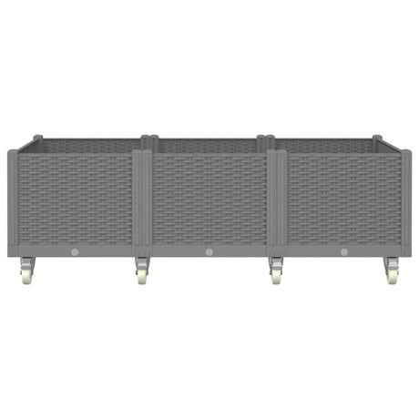 VidaXL Jardinière à roulettes 150x80x54 cm polypropylène gris clair