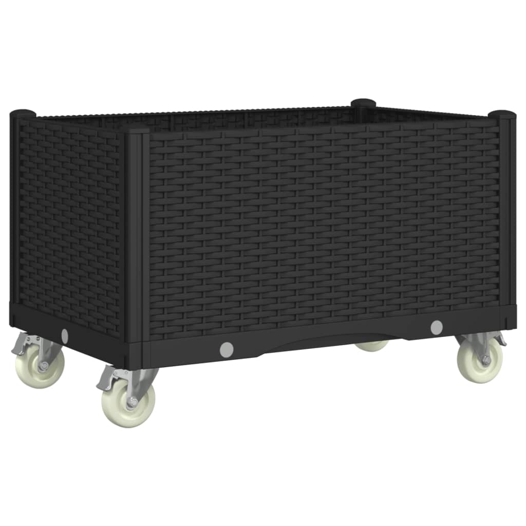 Vidaxl Planning Box with Wheels 80x50x54 cm Polypropene Black