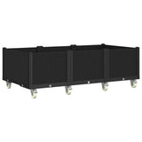 Vidaxx jardinière à roulettes 150x80x54 cm polypropylène noir