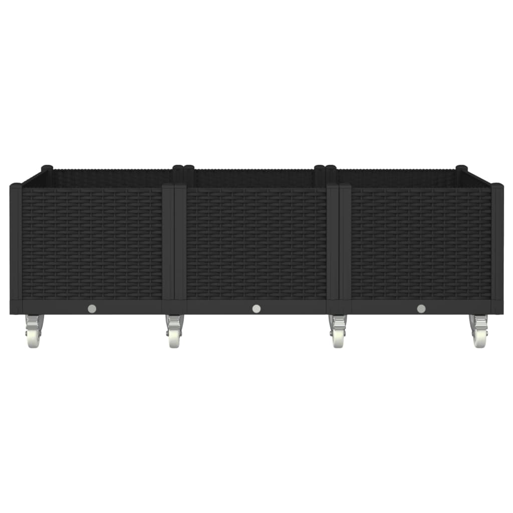 Vidaxx jardinière à roulettes 150x80x54 cm polypropylène noir