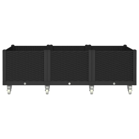 Vidaxx jardinière à roulettes 150x80x54 cm polypropylène noir