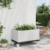 Vidaxl Planter med hjul 80x50x54 cm polypropenvitt