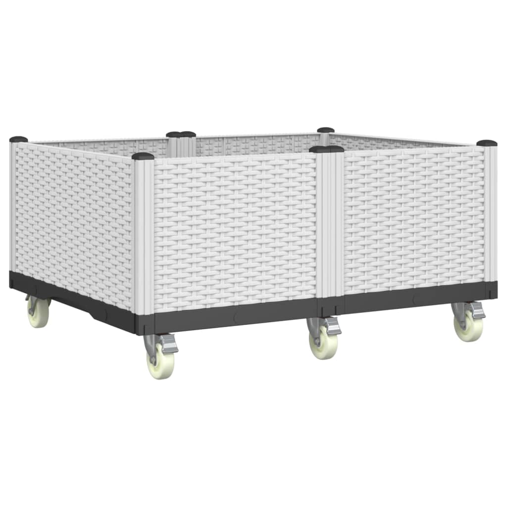 Vidaxx jardinière à roulettes 100x80x54 cm polypropylène blanc