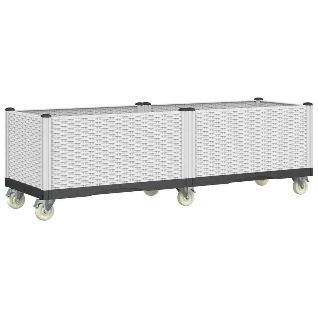 Vidaxx jardinière à roulettes 160x50x54 cm polypropylène blanc