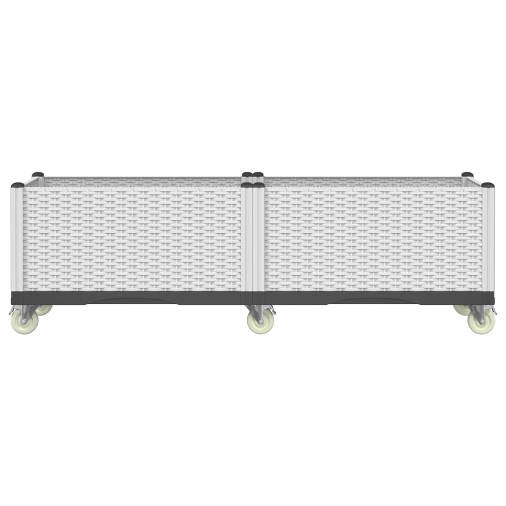 Vidaxx jardinière à roulettes 160x50x54 cm polypropylène blanc