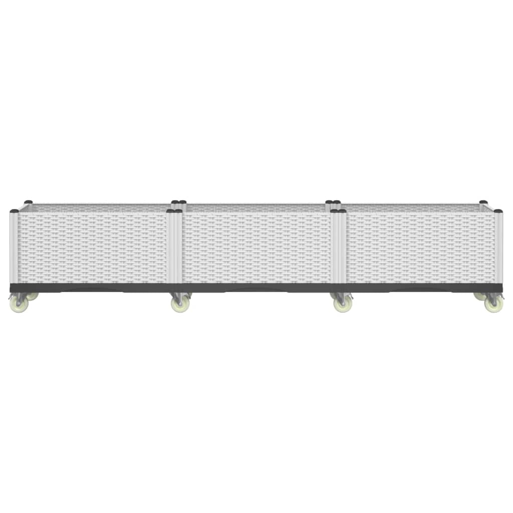 Vidaxx jardinière à roulettes 240x50x54 cm polypropylène blanc