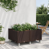 Vidaxl Planter med hjul 100x80x54 cm polypropenbrunt