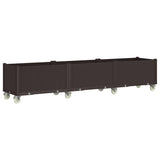 Vidaxl Planter med hjul 240x50x54 cm polypropenbrunt