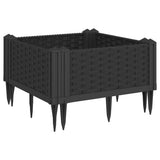 Vidaxx jardinière avec piquets 42,5x42,5x28,5 cm polypropylène noir