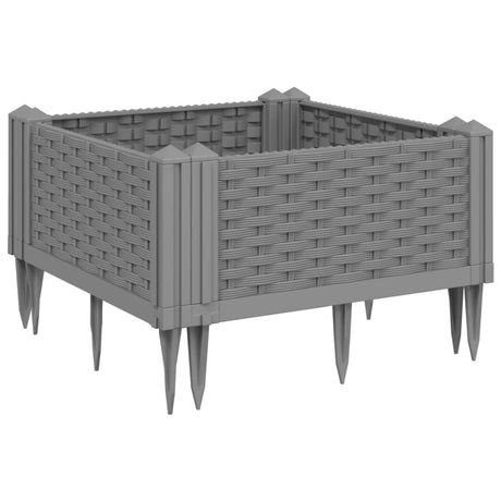 Vidaxx jardinière avec piquets 42,5x42,5x28,5 cm polypropylène gris clair