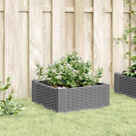 Vidaxx jardinière avec piquets 42,5x42,5x28,5 cm polypropylène gris clair