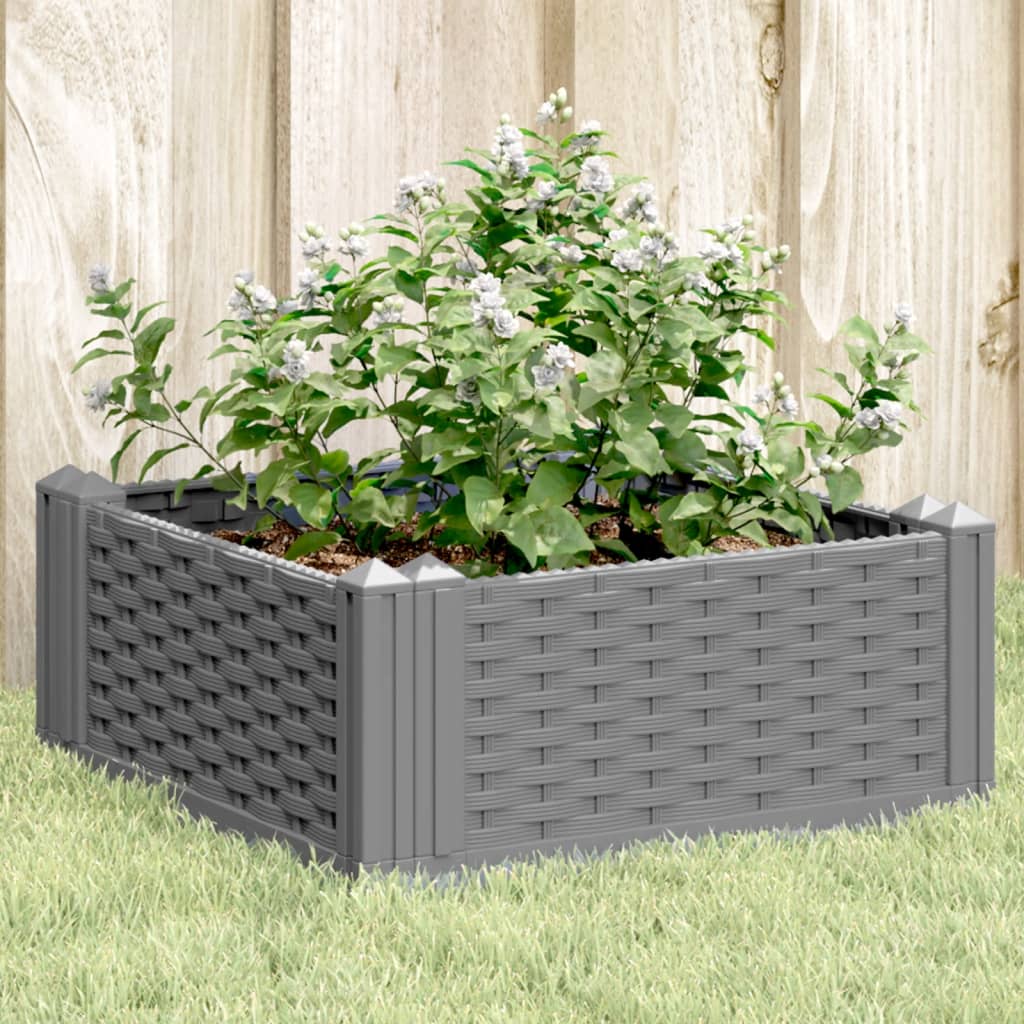 Vidaxx jardinière avec piquets 42,5x42,5x28,5 cm polypropylène gris clair