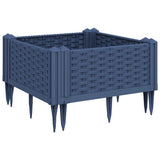 Vidaxx jardinière avec piquets 42,5x42,5x28,5 cm polypropylène bleu-gris