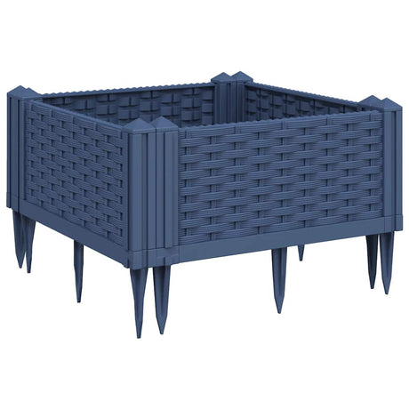 Vidaxx jardinière avec piquets 42,5x42,5x28,5 cm polypropylène bleu-gris