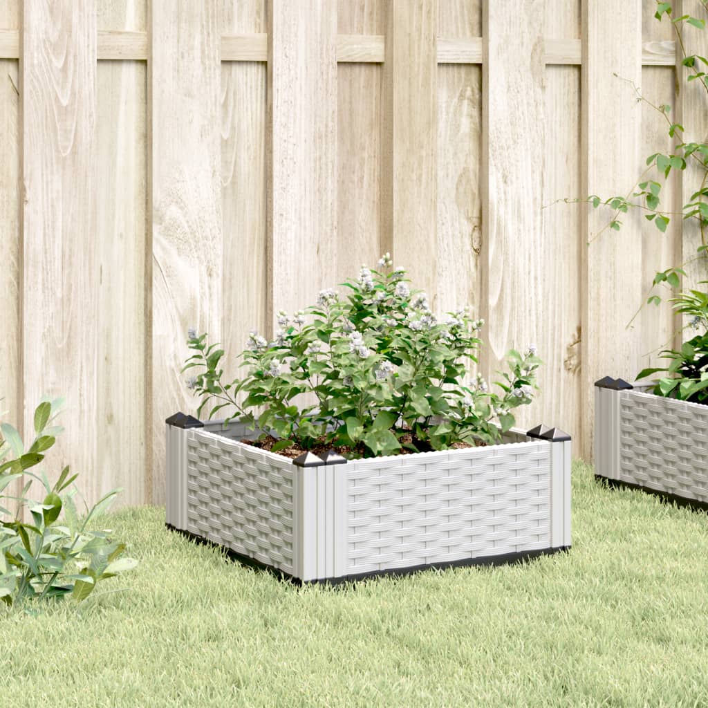 Vidaxx jardinière avec piquets 42,5x42,5x28,5 cm polypropylène blanc
