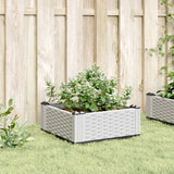 Vidaxx jardinière avec piquets 42,5x42,5x28,5 cm polypropylène blanc