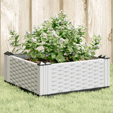 Vidaxx jardinière avec piquets 42,5x42,5x28,5 cm polypropylène blanc