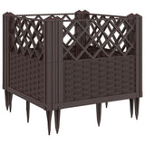 Vidaxx jardinière avec piquets 43,5x43,5x43,5 cm polypropylène marron